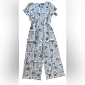 ModCloth Light Pink Lemur Print Jumpsuit Romper Size Small New